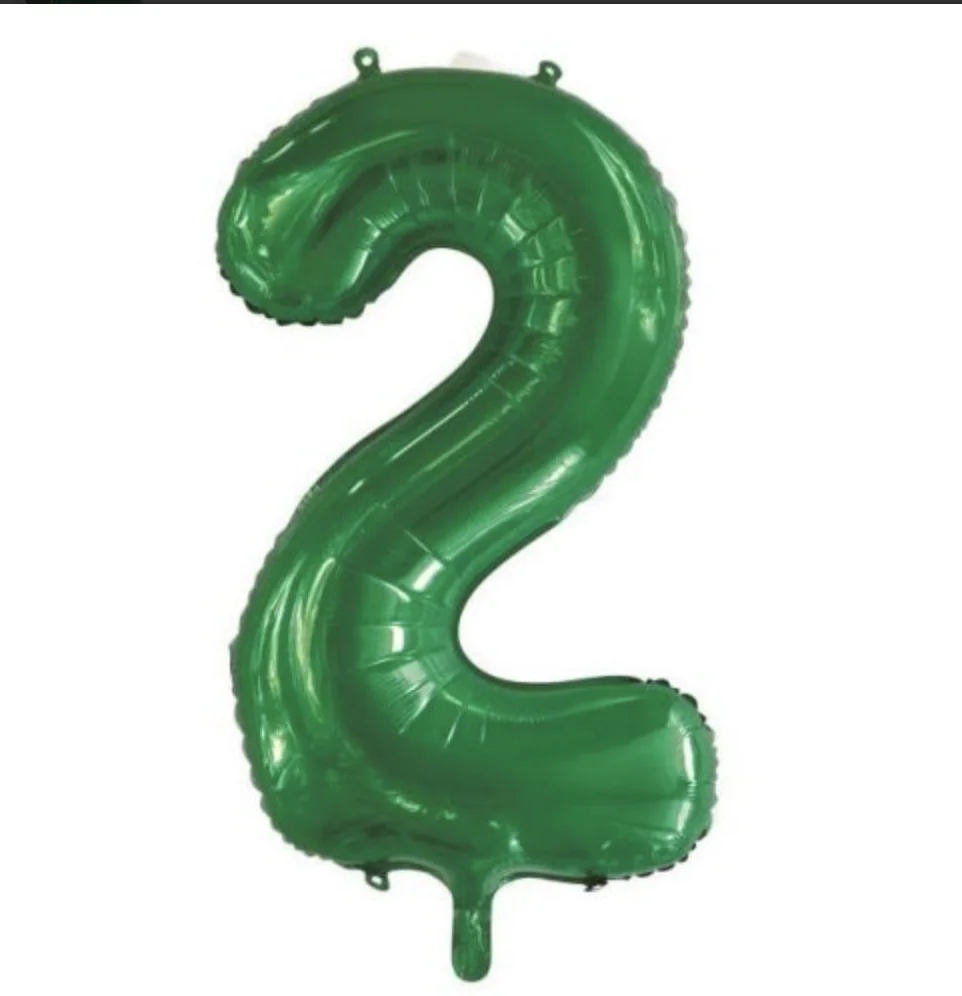 Green Foil Number 2 Balloon (86 cm)