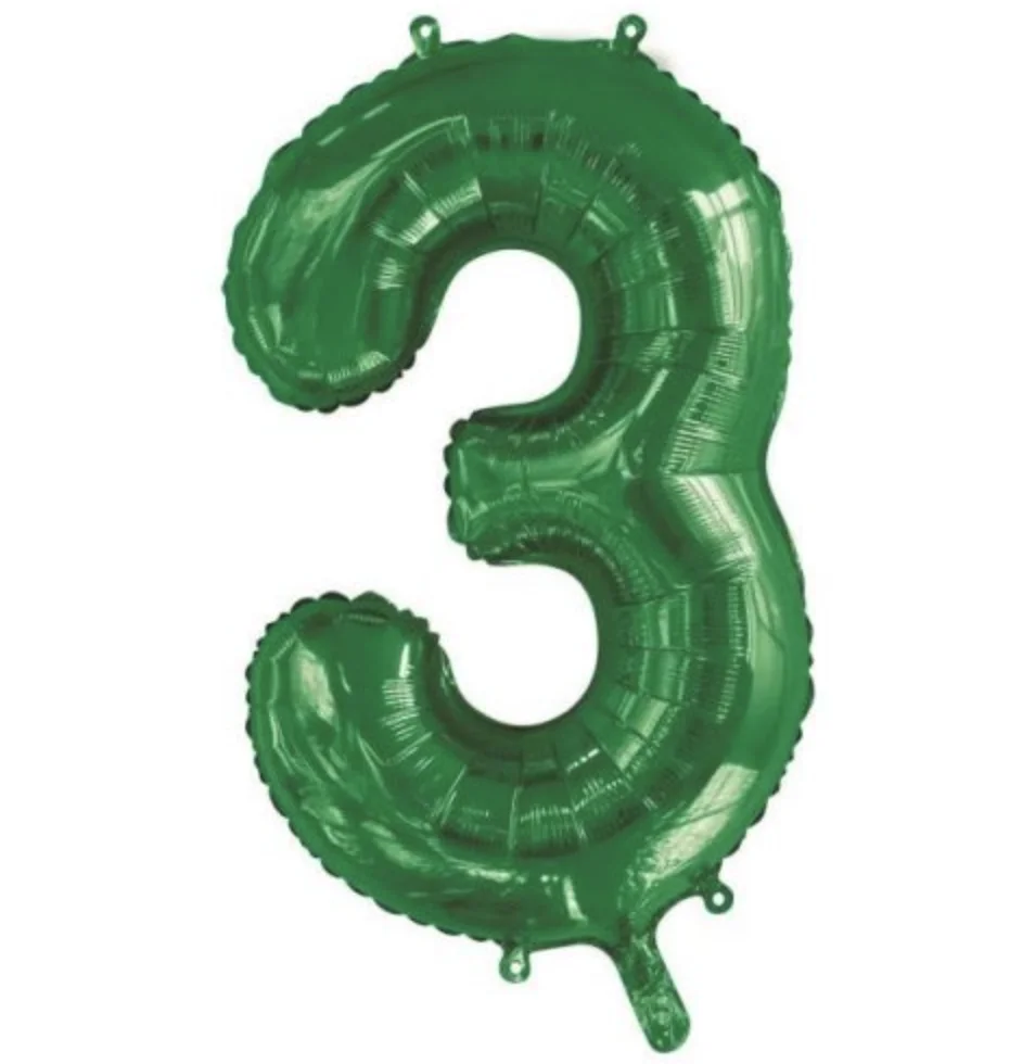 Green Number 3 Foil Balloon (86cm)