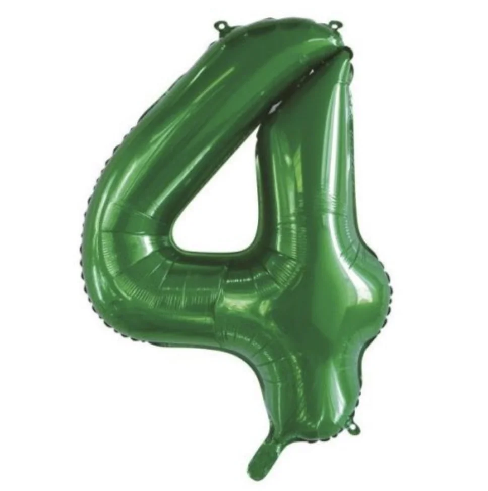 Number 4 Foil Balloon – Green