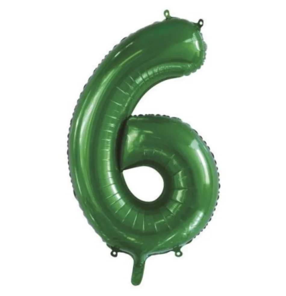 Green Foil Number 6 Balloon (86 cm)