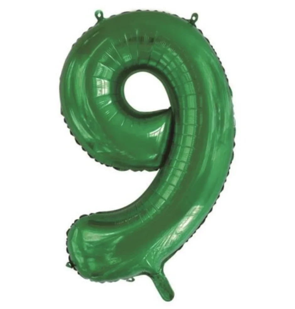 Green Number 9 Foil Balloon (86cm)