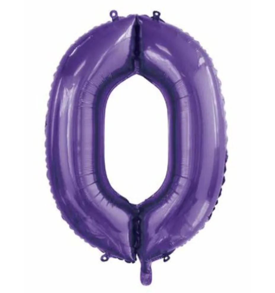 Purple Number 0 Foil Balloon (86 cm)