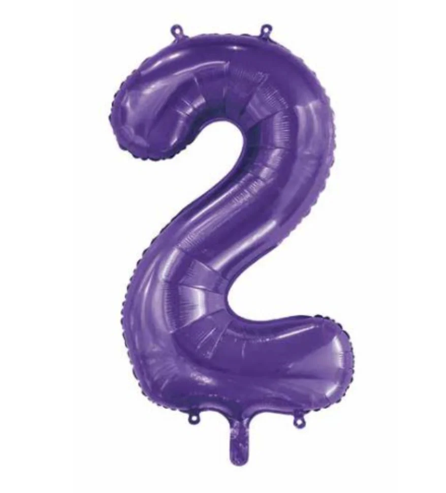Purple Number 2 Foil Balloon (86cm)