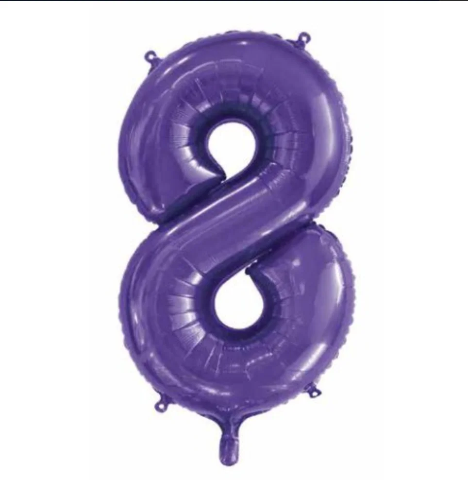 Purple Number 8 Foil Balloon (86cm)