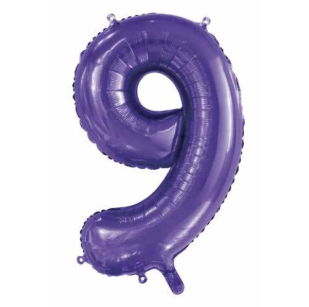 Purple Number 9 Foil Balloon (86 cm)