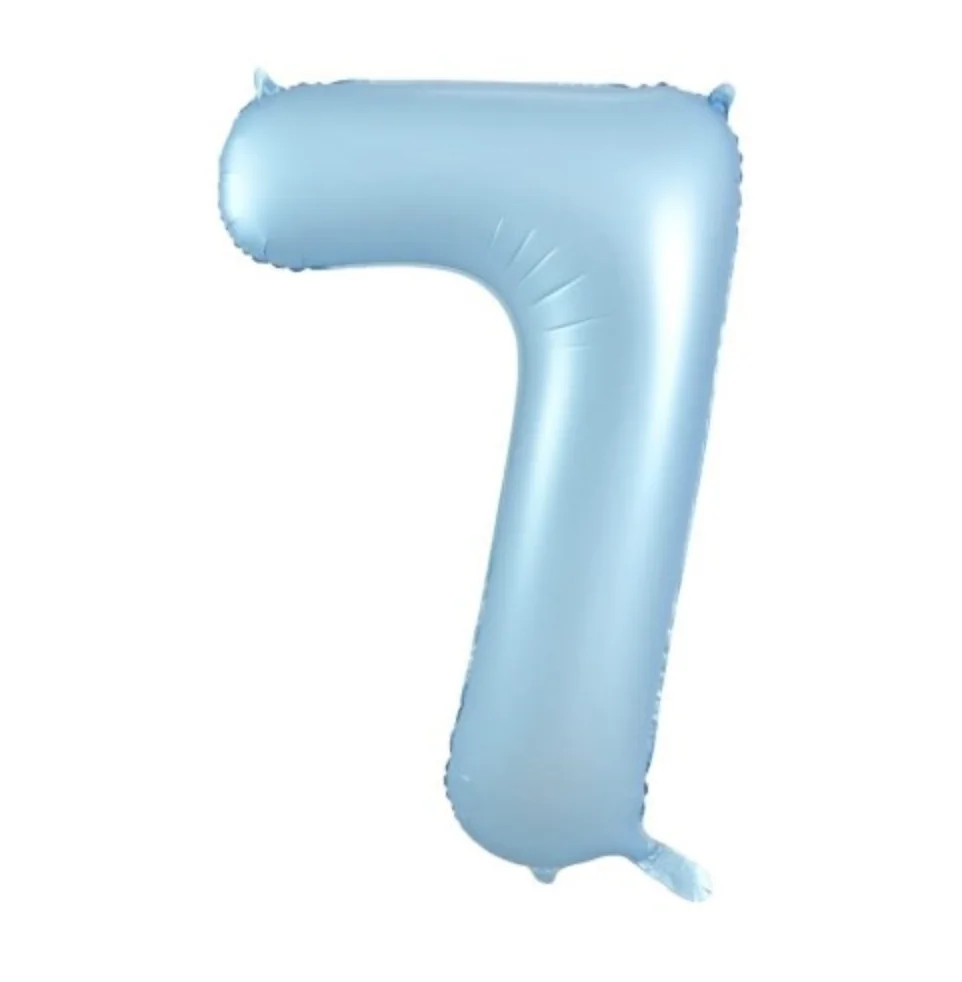 Matte Pastel Blue Number 7 Foil Balloon (86cm)