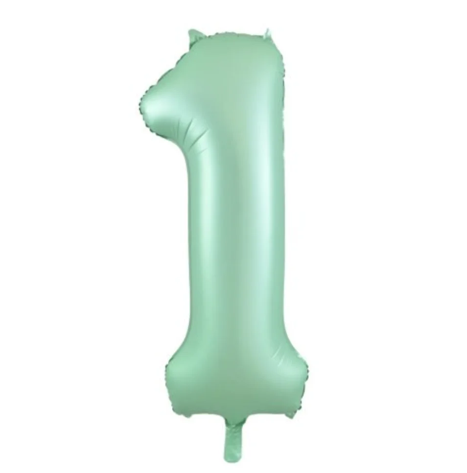 Matte Pastel Mint Number 1 Foil Balloon (86cm)