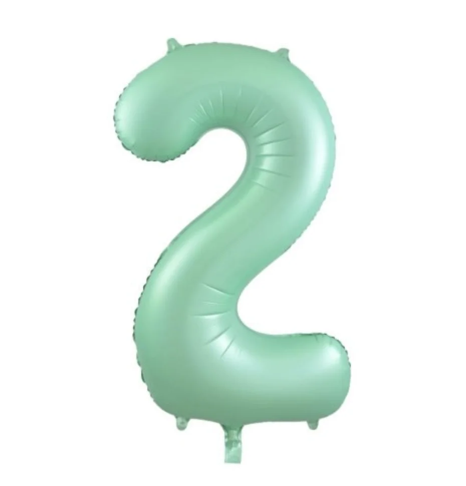 Matte Pastel Mint Number 2 Foil Balloon (86 cm)