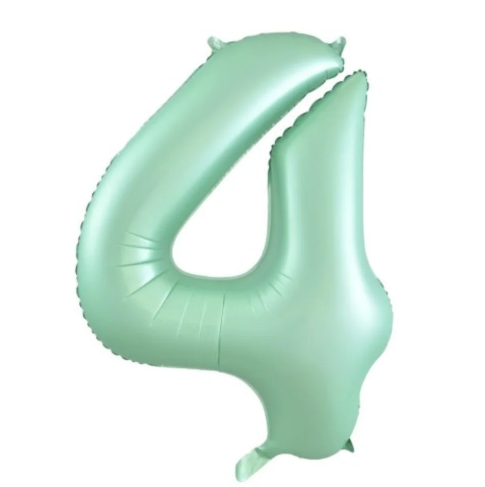 Matte Pastel Mint Number 4 Foil Balloon (86 cm)
