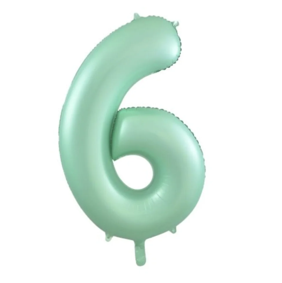 Matte Pastel Mint Number 6 Foil Balloon (86cm)