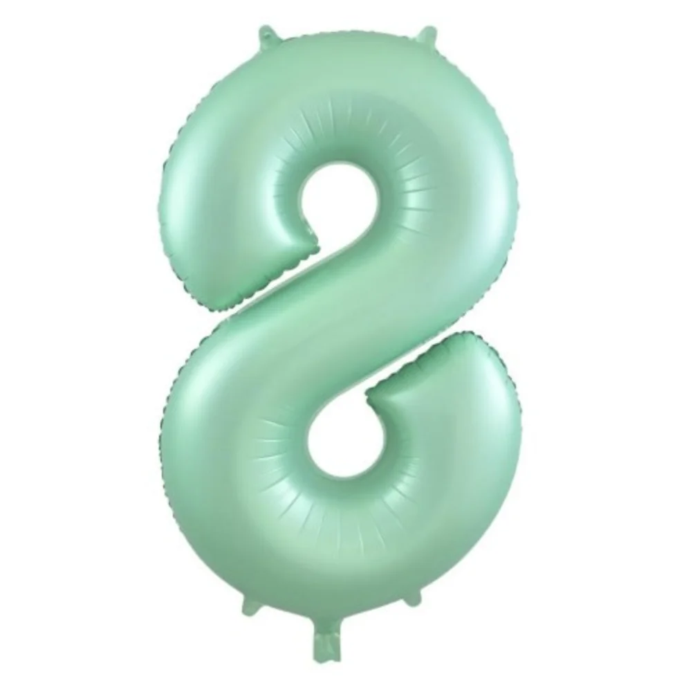 Matte Pastel Mint Number 8 Foil Balloon (86 cm)
