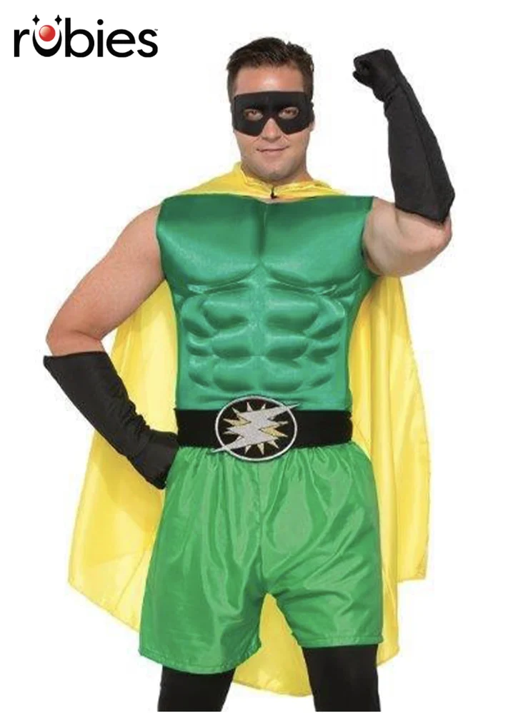 Hero Muscle Chest Green Costume – Adult