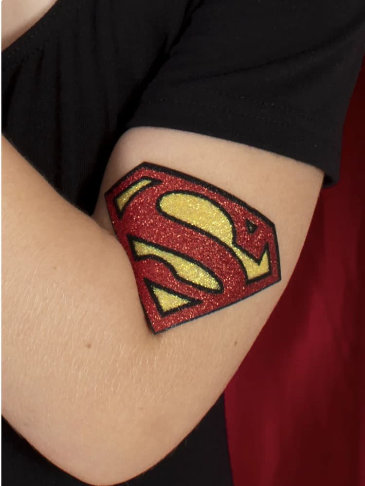 Supergirl Glitter Tattoo