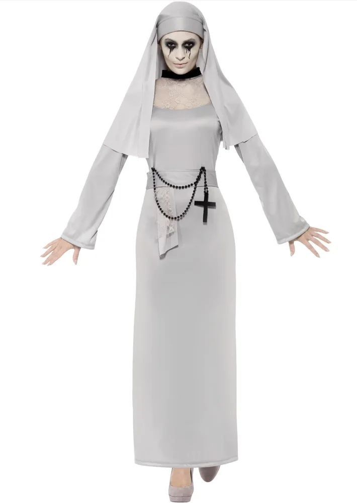 Gothic Nun Costume - Grey