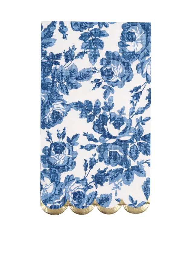 Floral Scalloped Guest Napkins – Pk 16