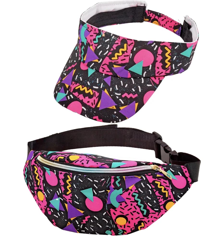 80s Funky Fashion – Visor & Belt Bag