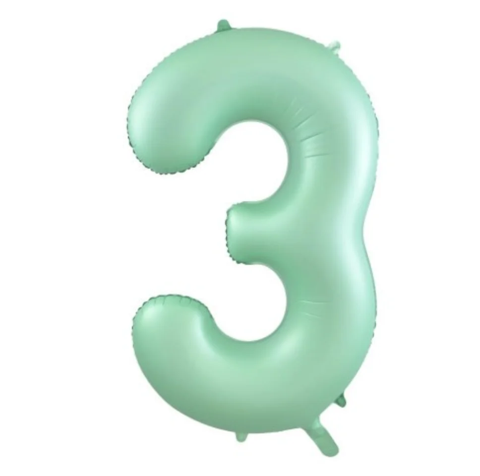 Matte Pastel Mint Number 3 Foil Balloon (86cm)
