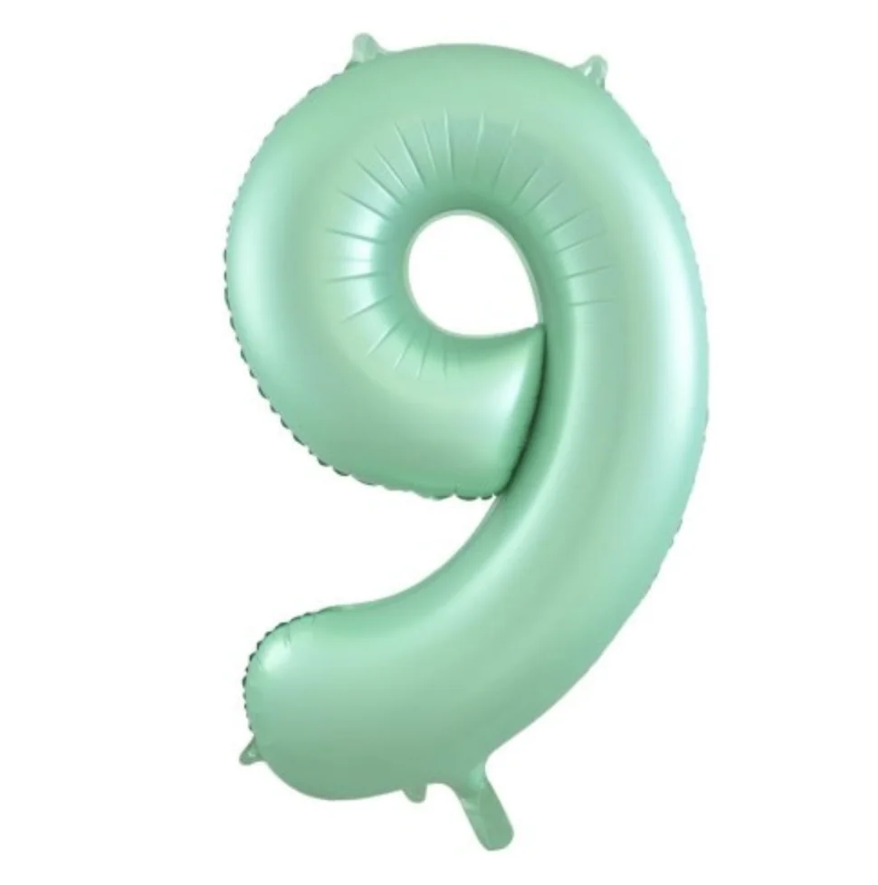 Matte Pastel Mint Number 9 Foil Balloon (86cm)