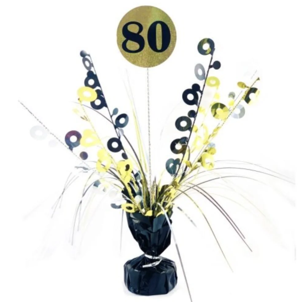 80th Black & Gold Centrepiece