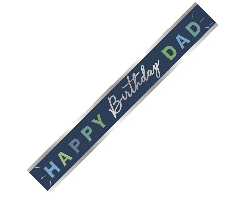 Happy Birthday Dad Foil Banner – 9ft