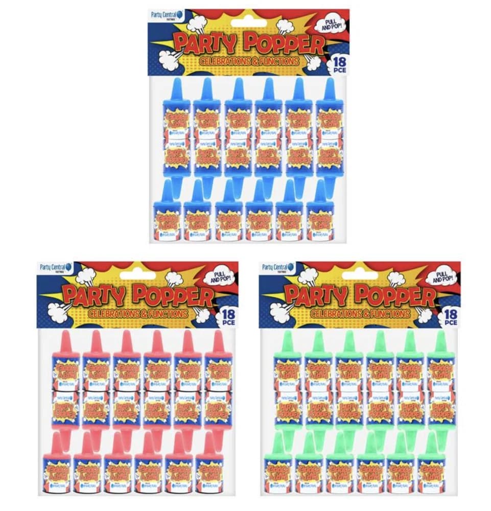 Party Popper Pack (Pull & Pop) - Pk18