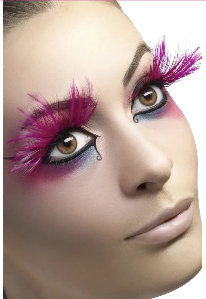 Pink Feather Eyelashes