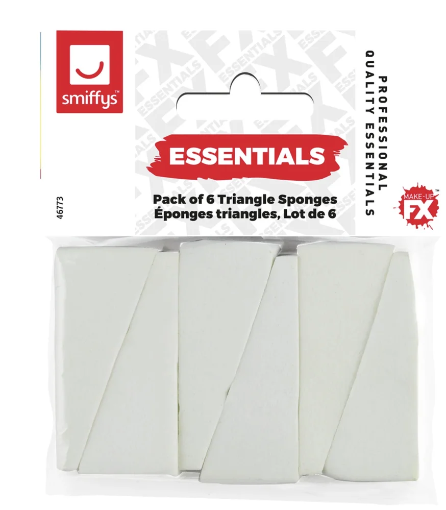 Smiffys Make-Up FX Essentials – White Triangle Sponges