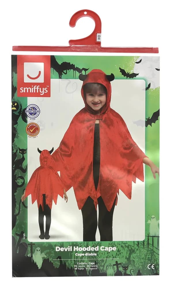 Devil Hooded Red Cape - Kids