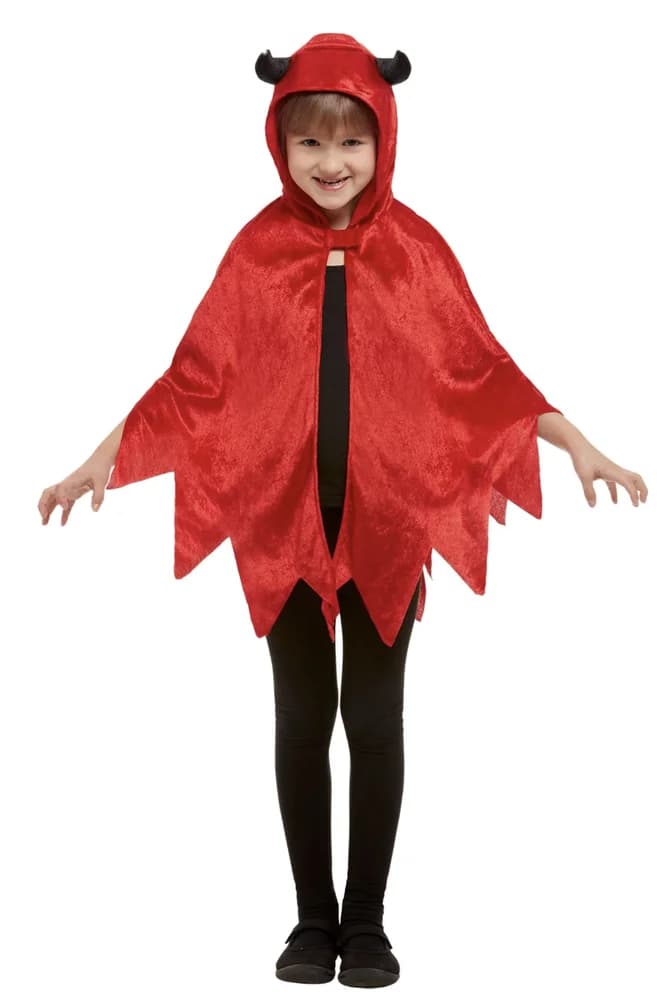 Devil Hooded Red Cape - Kids