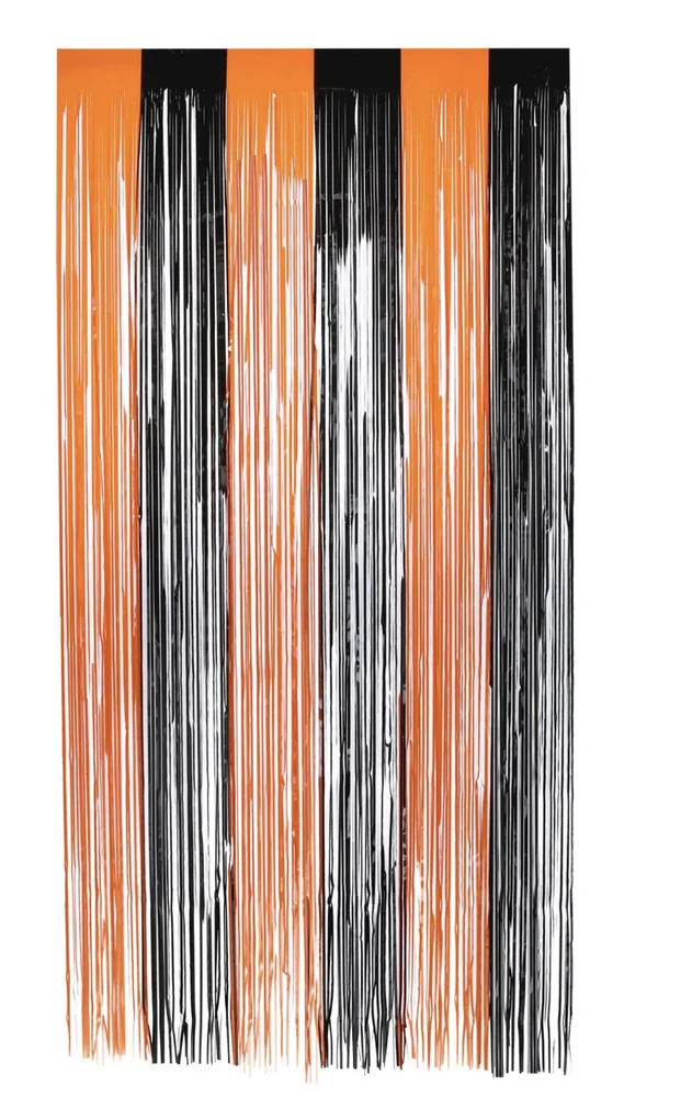 Orange & Black Fringe Curtain Backdrop