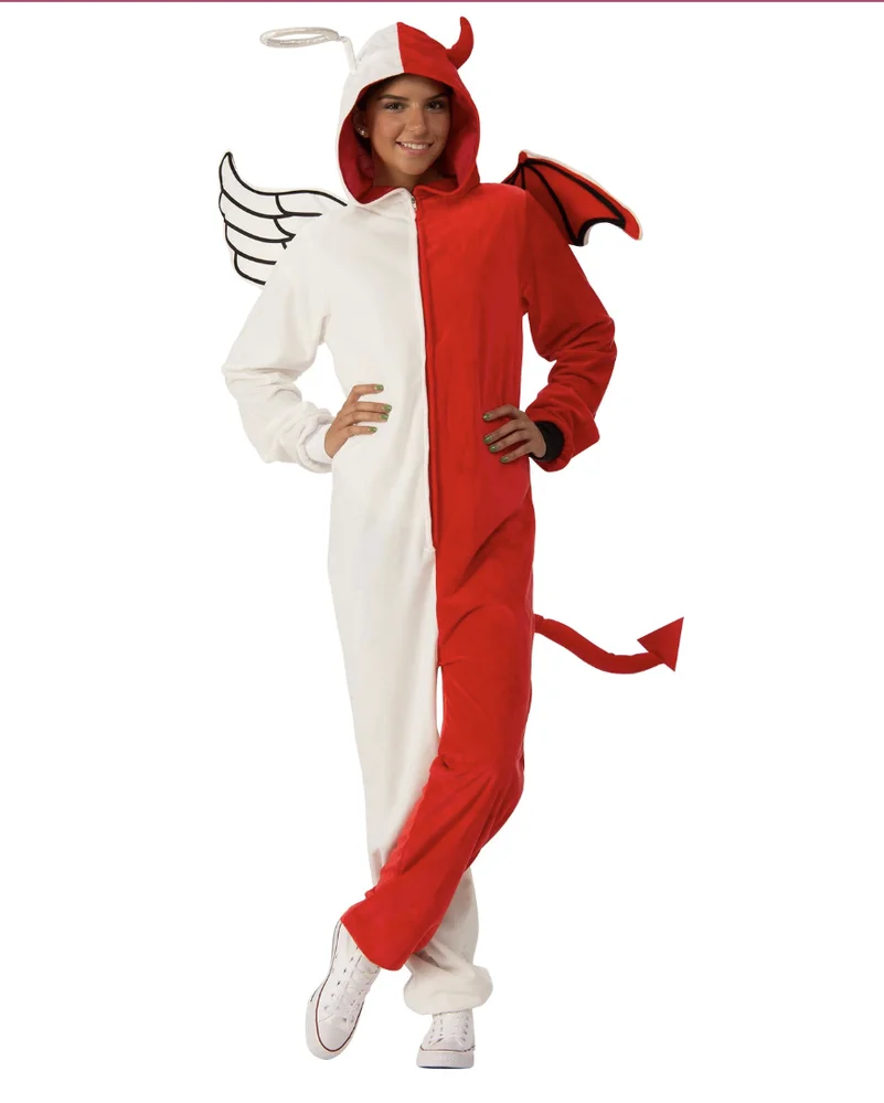 Angel or Demon Furry Onesie – Adults (Large - XL)