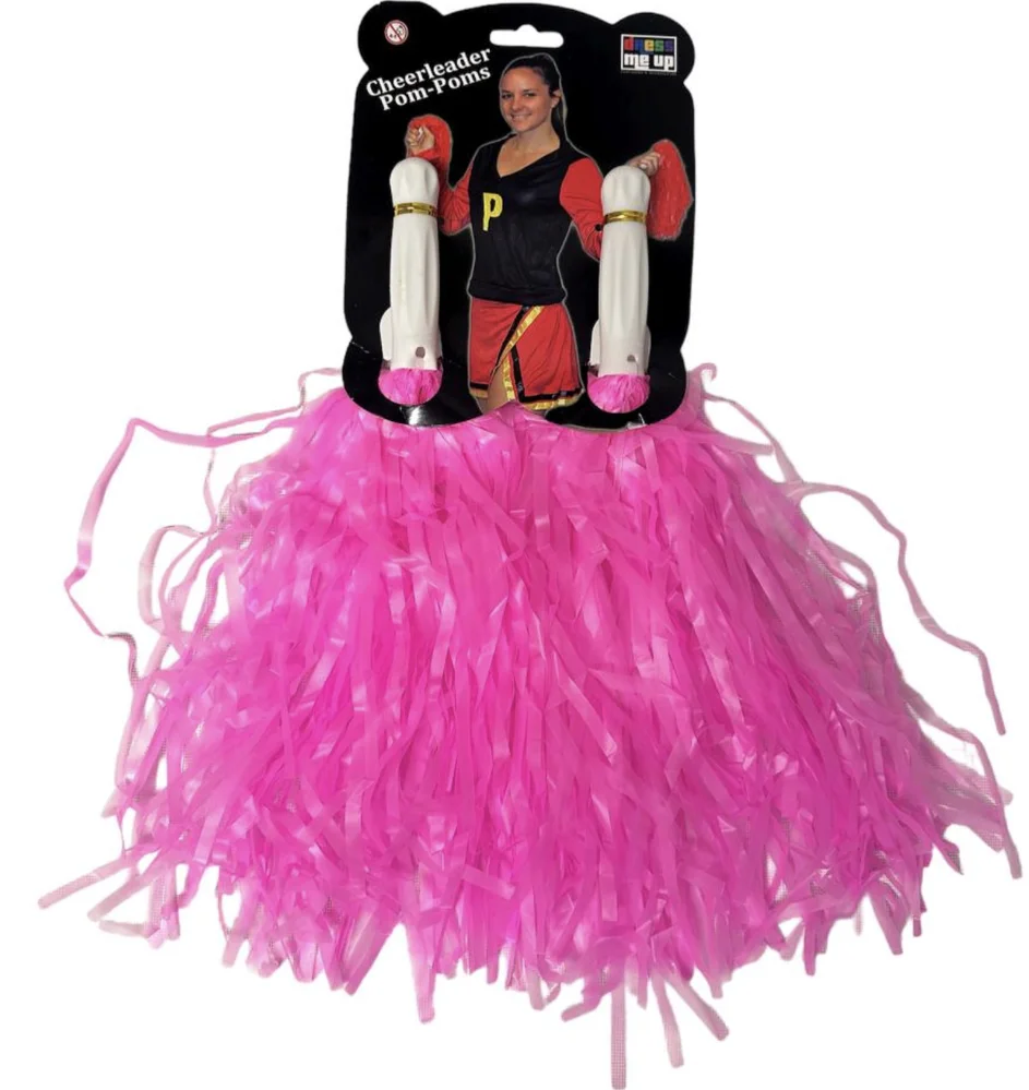 Cheerleader Pink Pom-Poms – Pk2