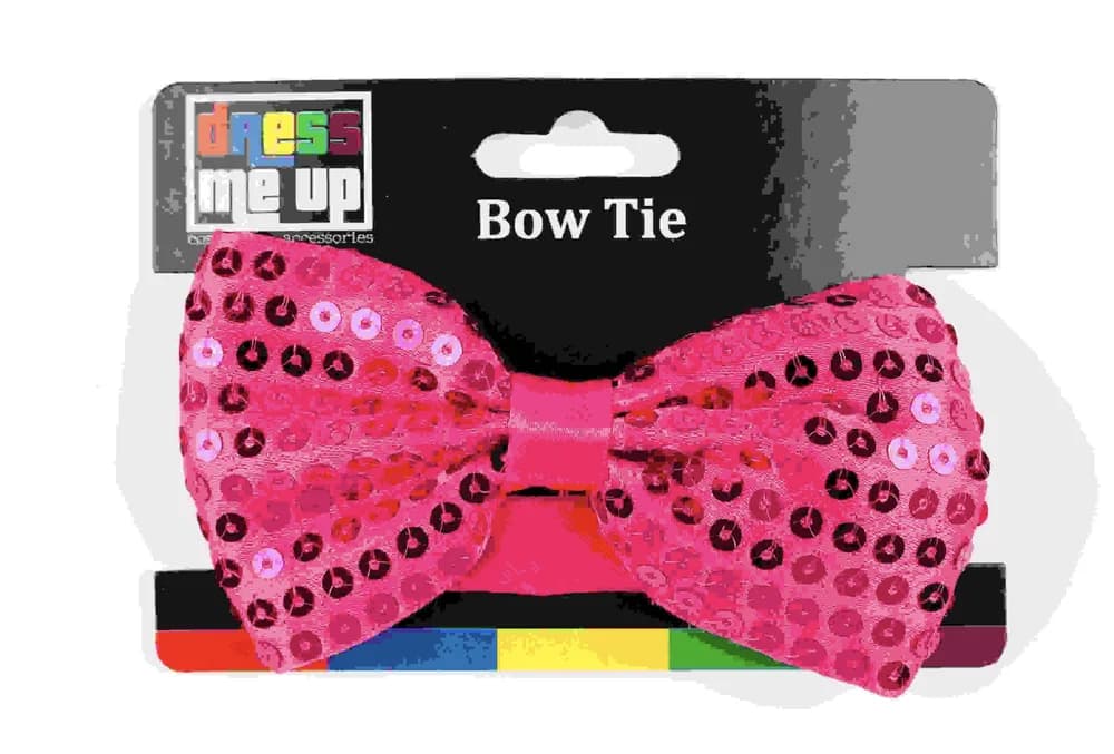Hot Pink Sequin Bow Tie