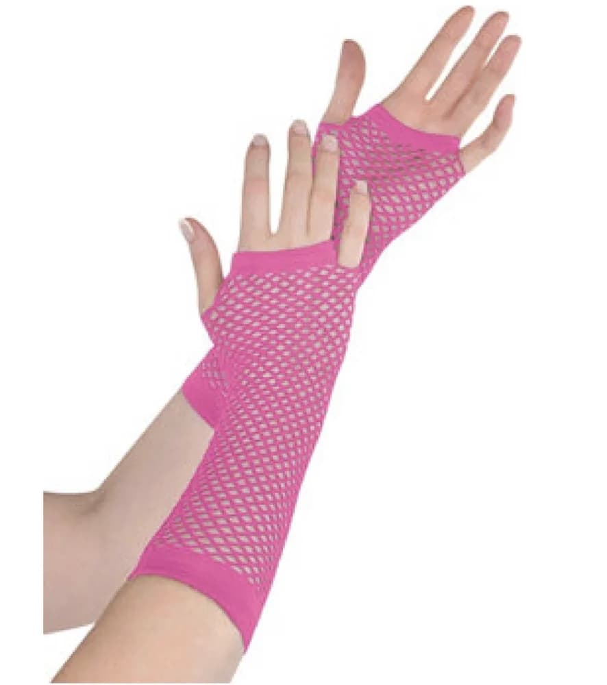 Pink Fishnet Gloves