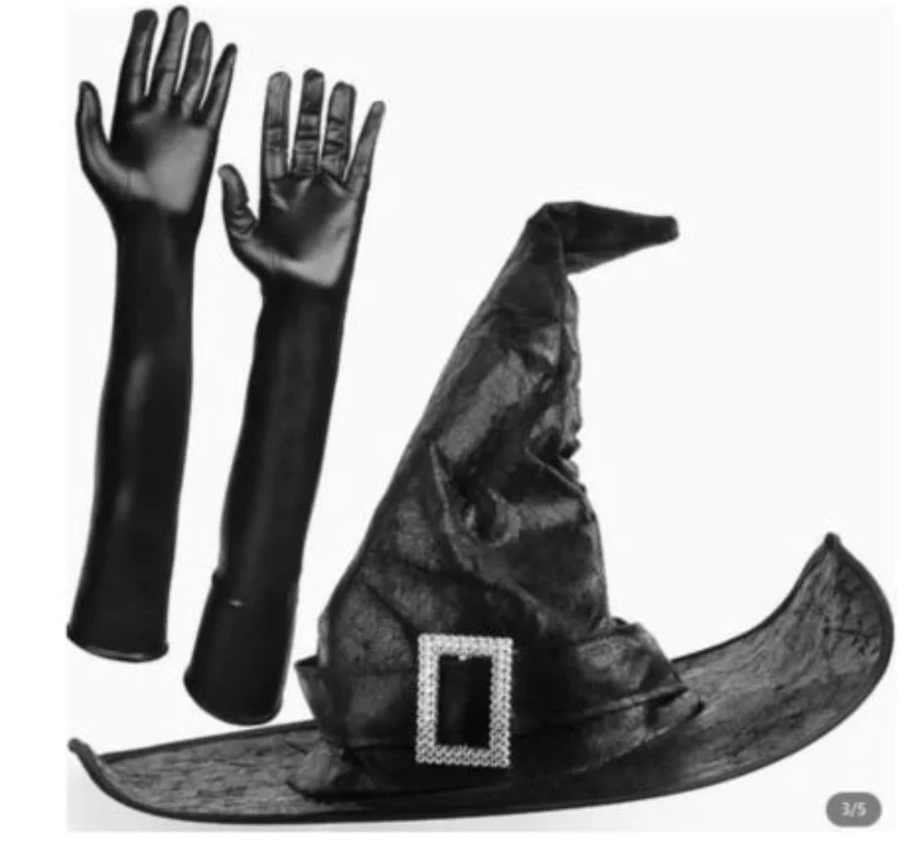 Witch Hat & Gloves Set