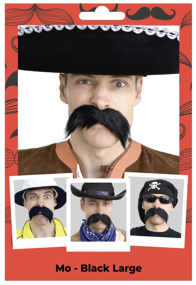 Mo Moustache – Black Large
