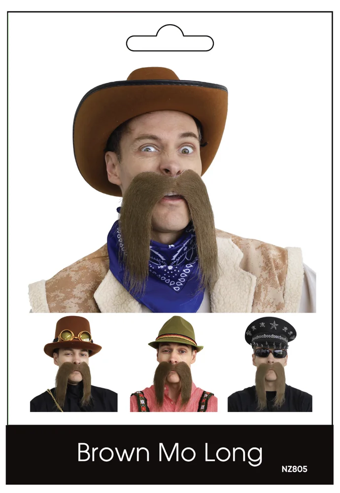 Mo Moustache – Brown Long