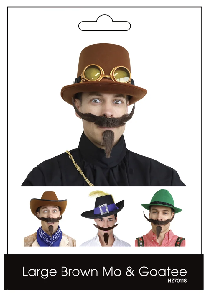 Victorian Moustache & Goatee – Large Brown