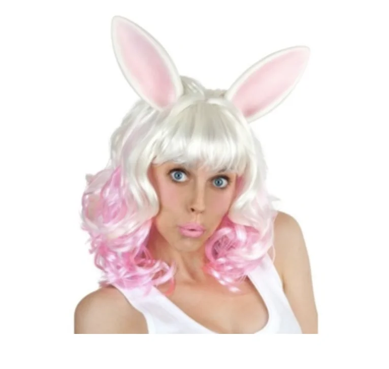 Miss Bunny Costume –White & Pink Wig