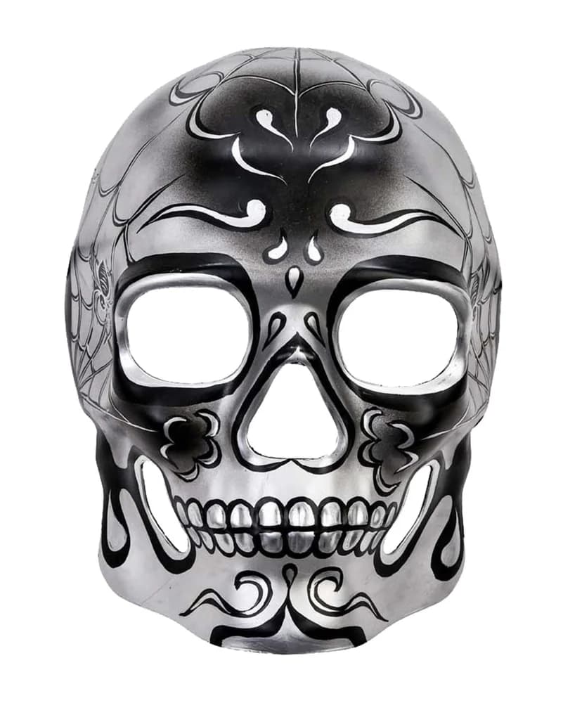 Day Of The Dead Skull Costume - Silver Mask