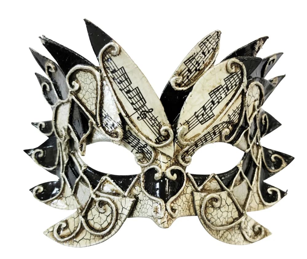 Spiked Musical Masquerade Mask – Black/White