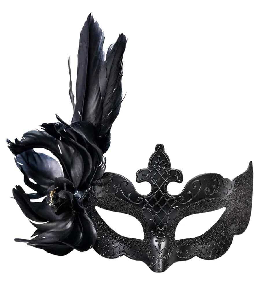 Black Feathered Eye Mask