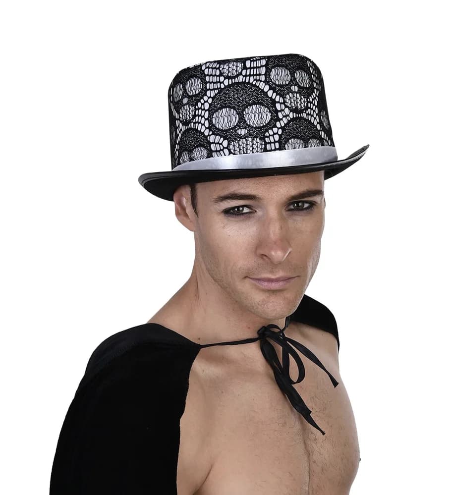 Skull Top Hat – Black & White