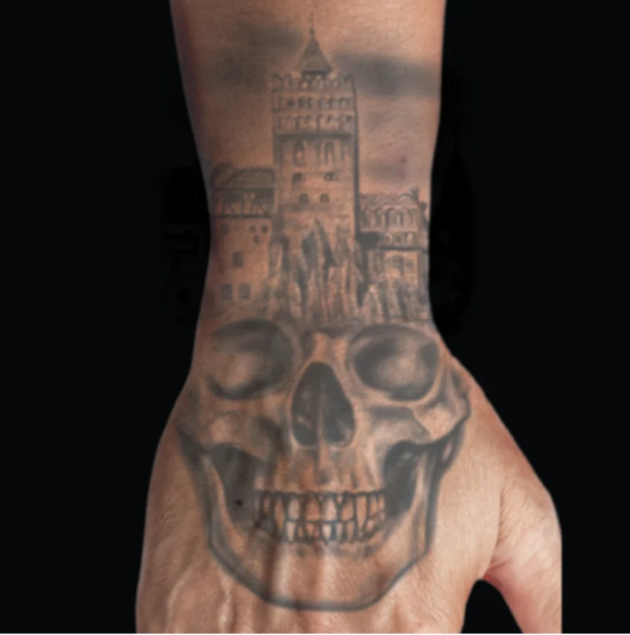 Skull Hand Temporary Tattoo