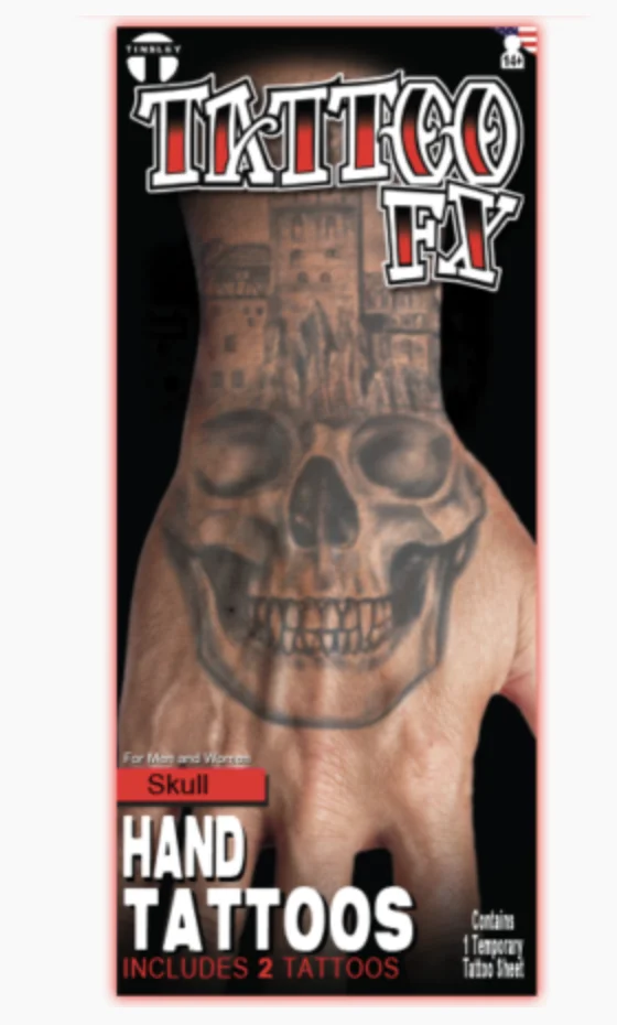 Skull Hand Temporary Tattoo