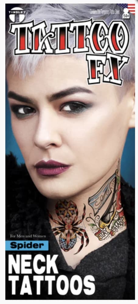 Spider Neck Tattoo