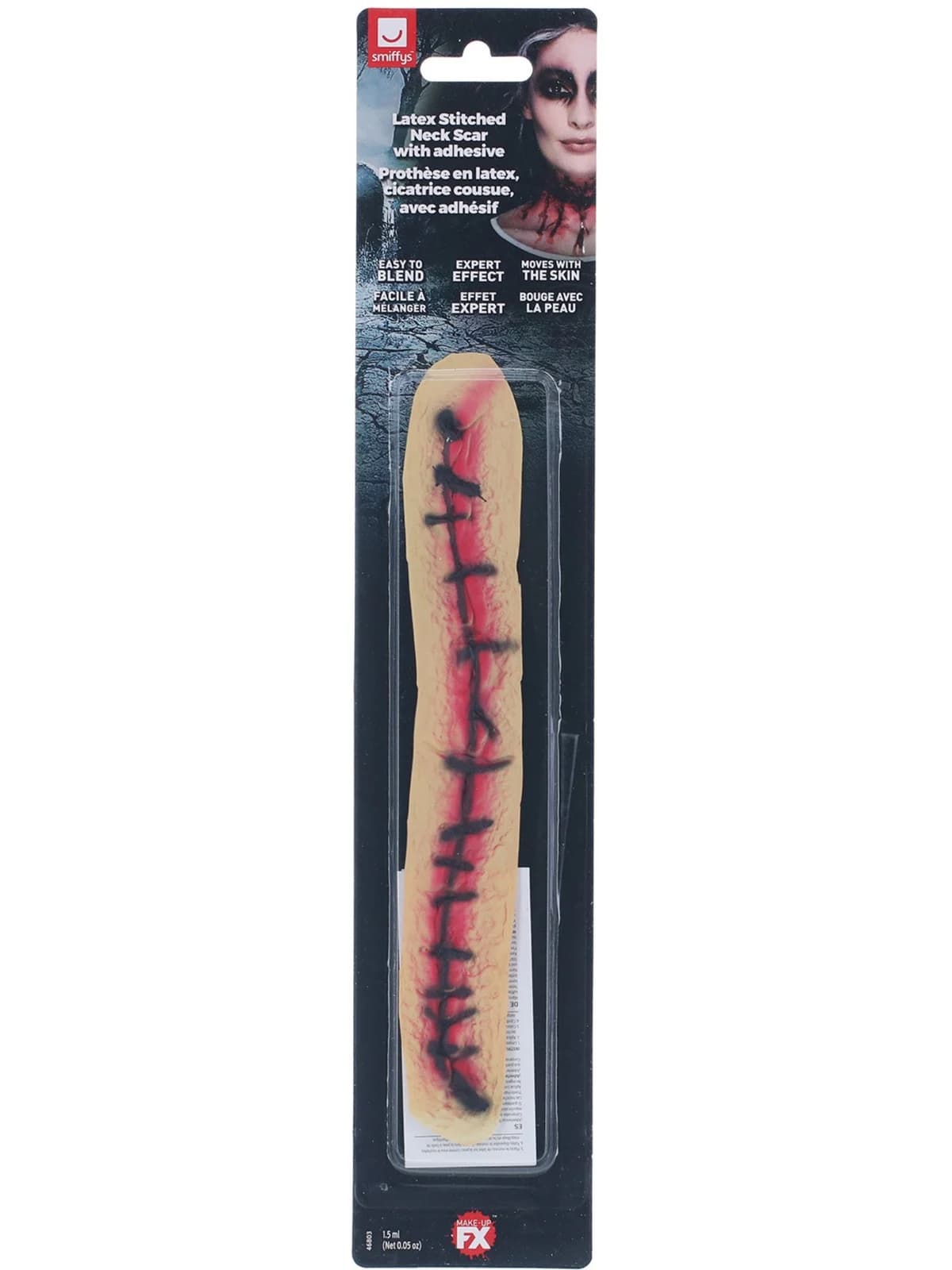 Latex Stitched Neck Scar Prosthetic with Adhesive, view 5