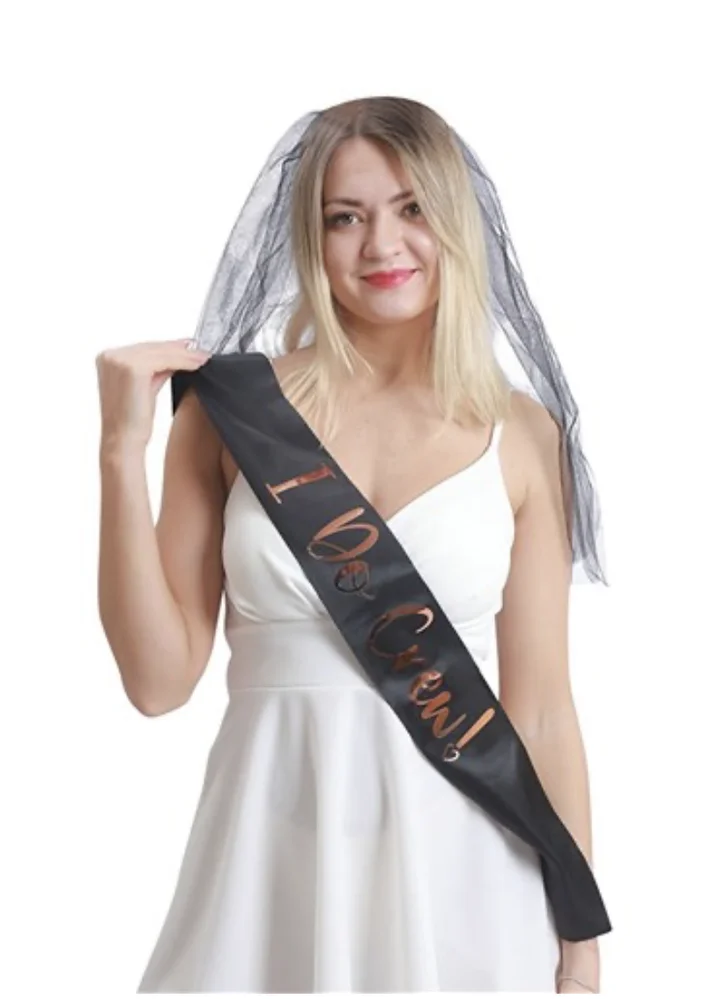 I Do Crew Black Sash