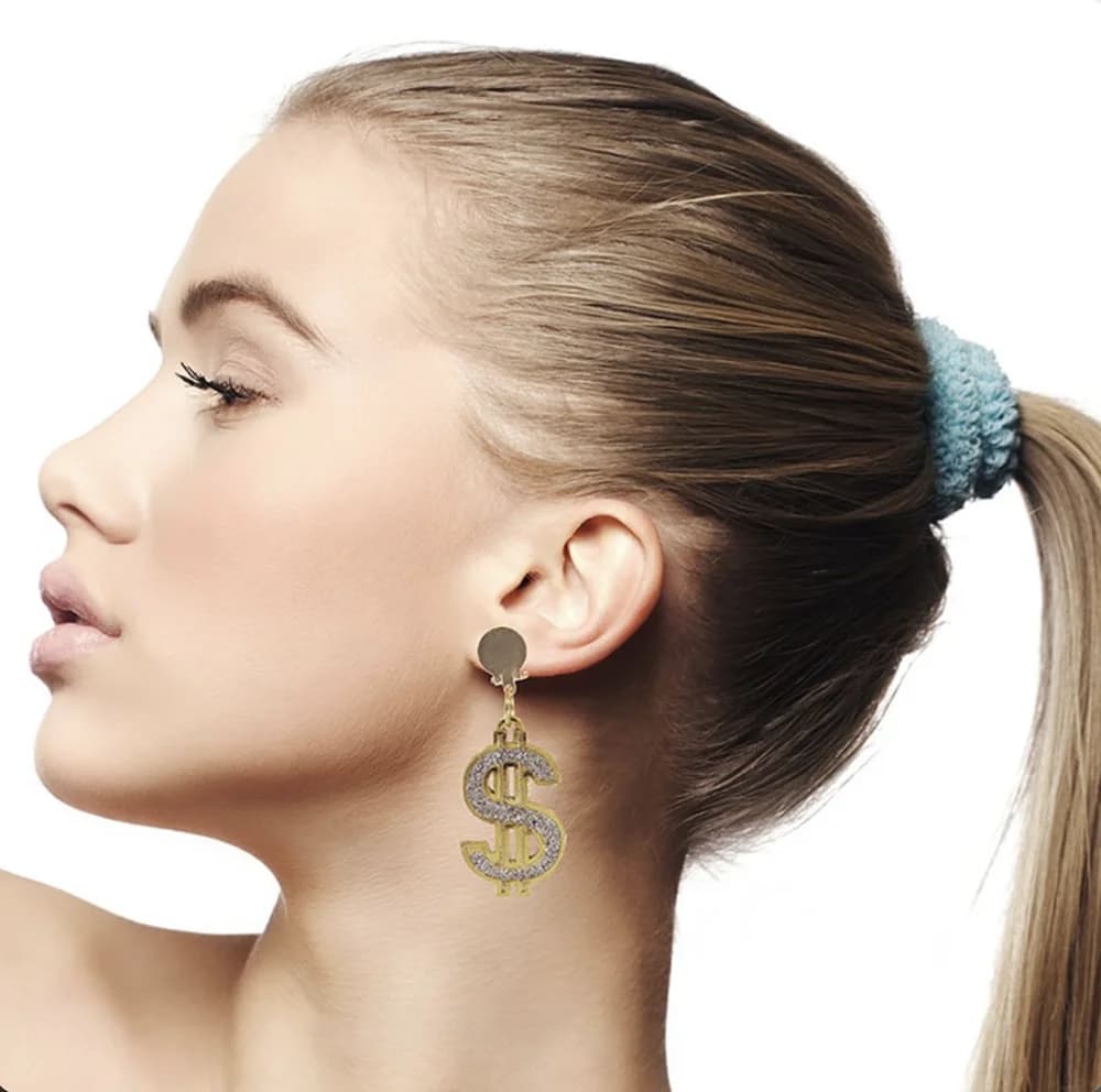 Dollar Sign Earrings – Gold