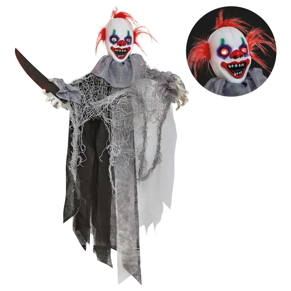 Hanging Shaking Clown with Knife